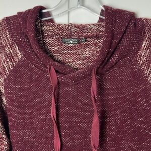 Country Feeling J Bay Africa Burgundy Red Knit Hoodie Pullover Casual Sweater 12